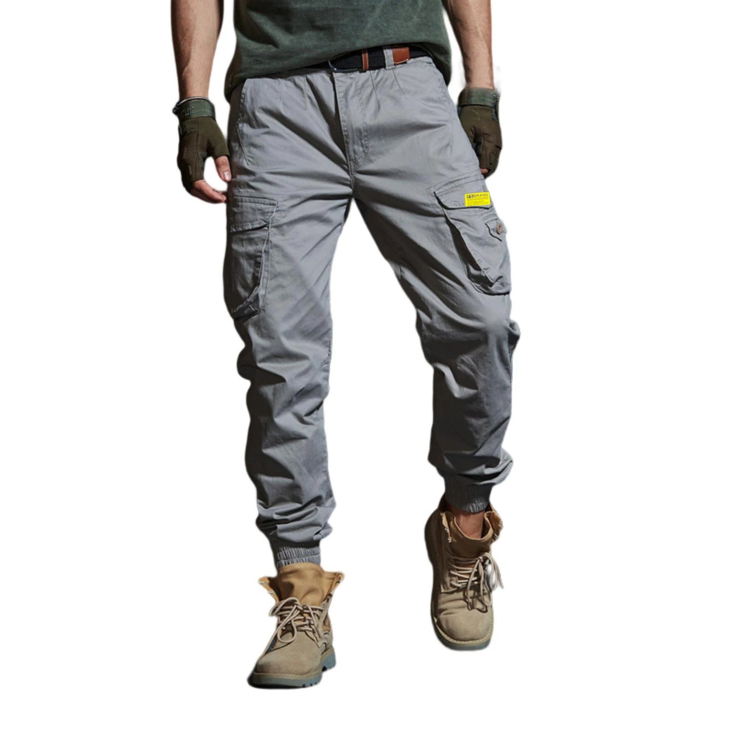 Men'S Cargo Pants Bottoms Popular Multi Pockets Loose-Fitting Ankle Tied Trousers Pants Streetwear Zipper Jogger Pants Outwear